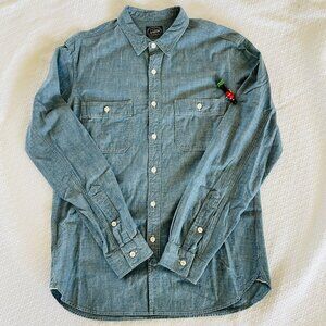 NWOT J.Crew Men's M Slim Fit Japanese Chambray Utility Shirt Retail $118